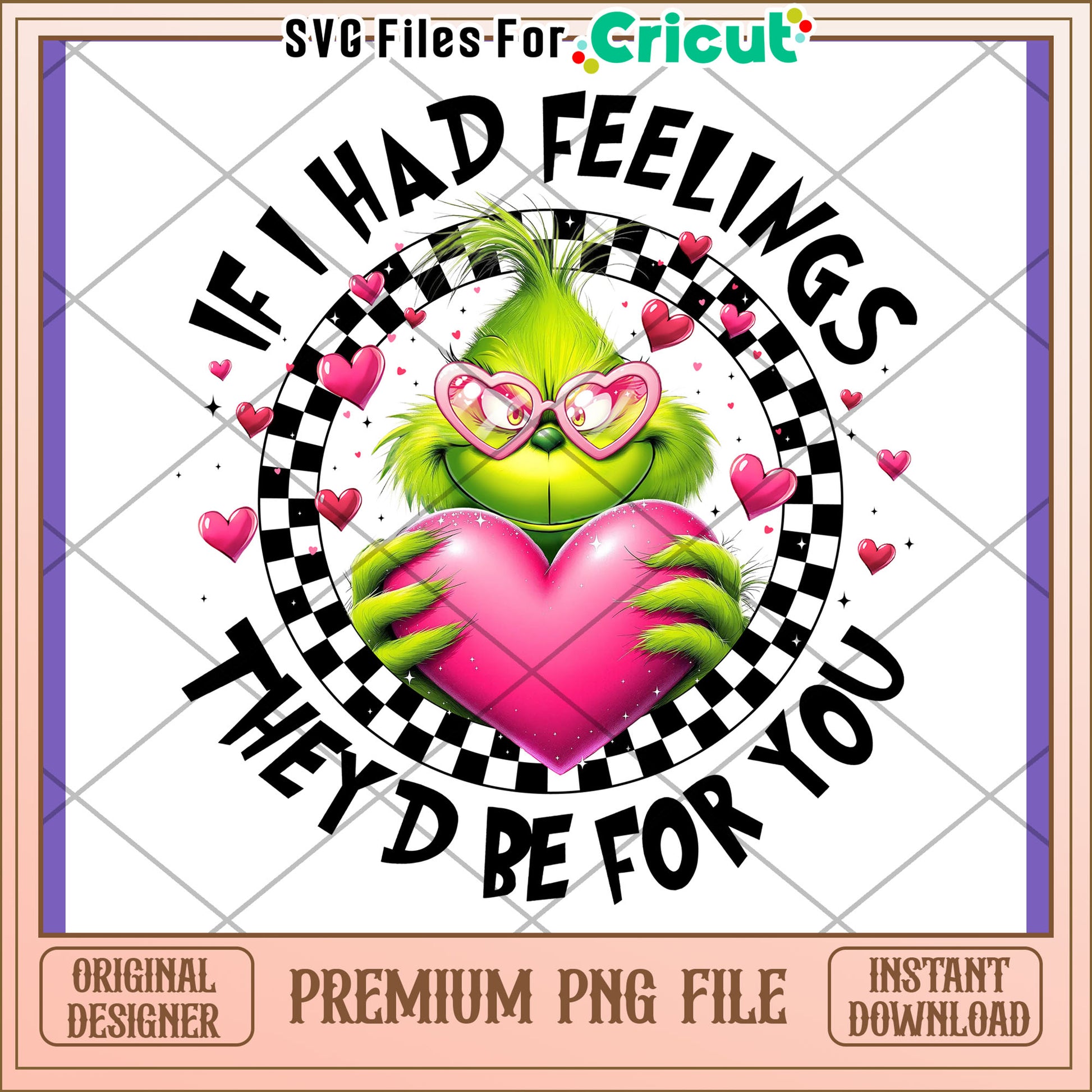 Grinch Valentines PNG Design Download