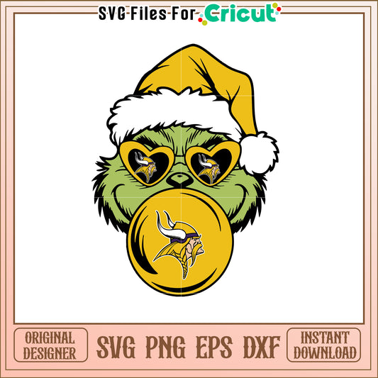 Grinch Vikings Christmas SVG Design