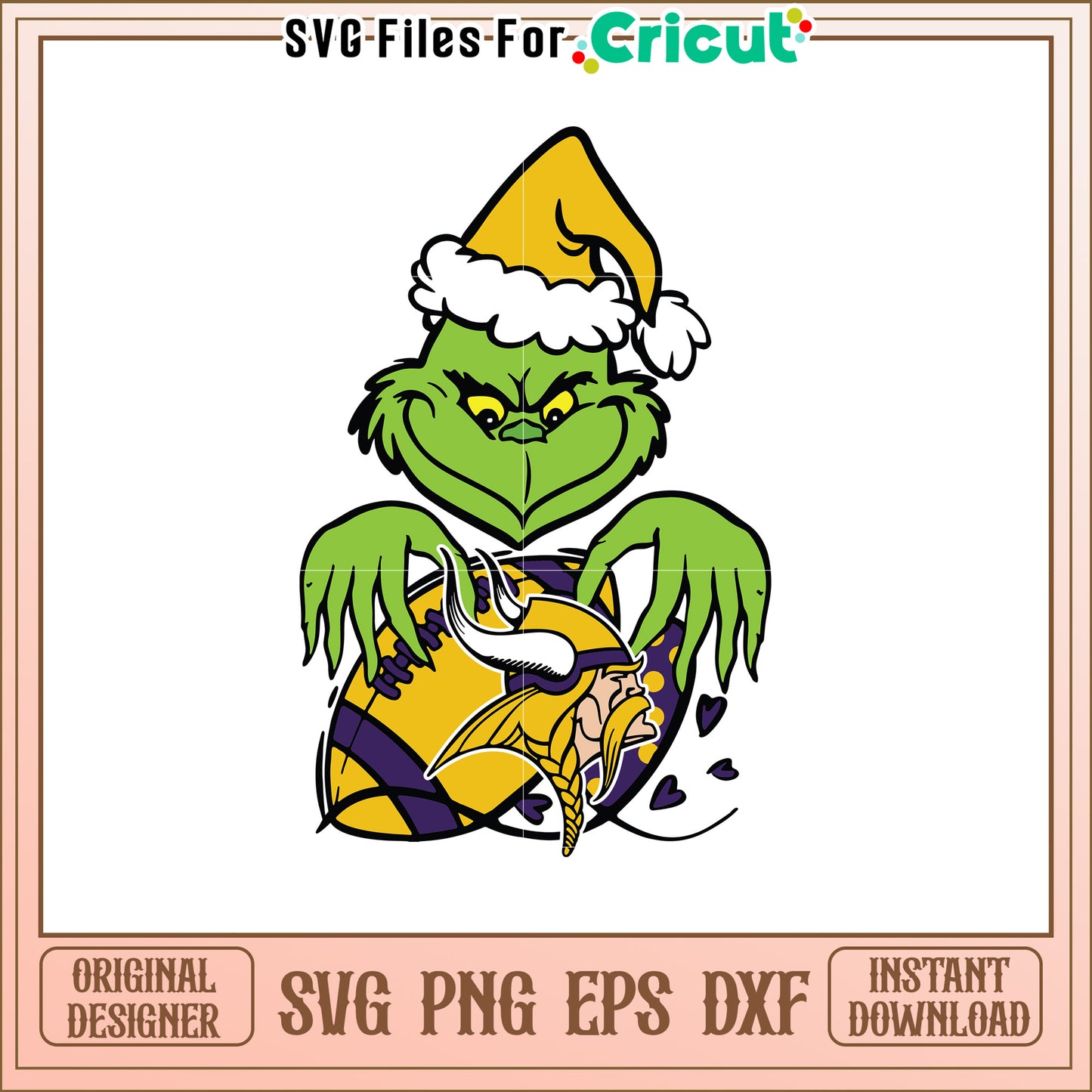 Grinch Vikings Football SVG