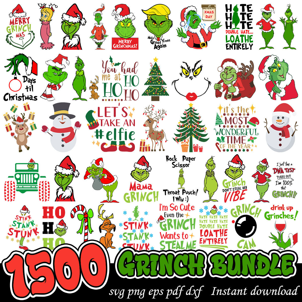 Grinch Christmas hohoho svg bundle, Grinchmas svg bundle