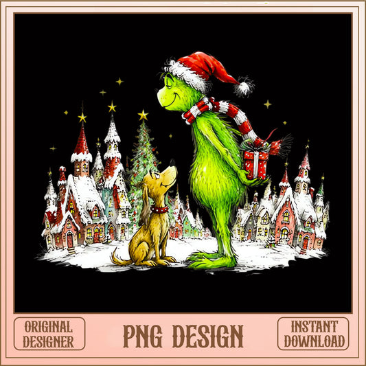 Grinch And Max Christmas PNG, Grinch Christmas PNG, Holiday PNG
