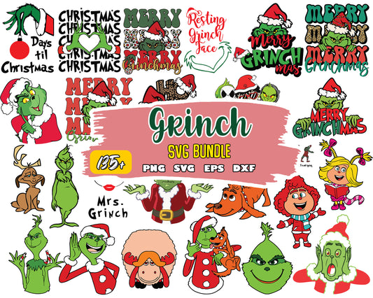 Grinch Bundle SVG, Grinch SVG, Grinch Cutting Image, Christmas Grinch svg