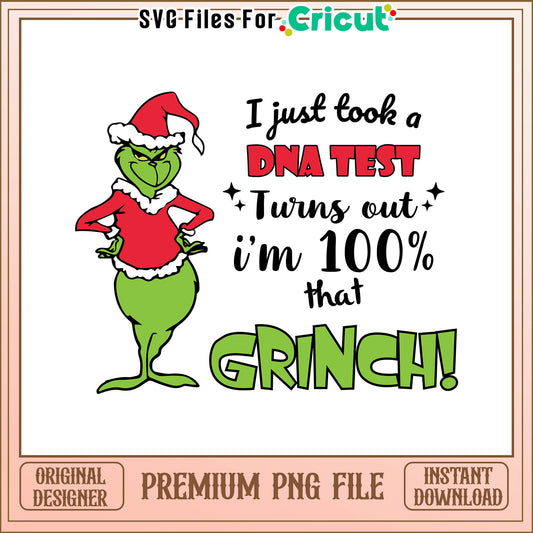 Grinch DNA testt christmas png, christmas grinch decor png