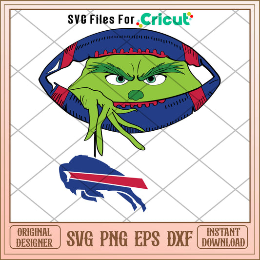 Grinch Hold Buffalo Bills Logo Football Svg, buffalo bills svg