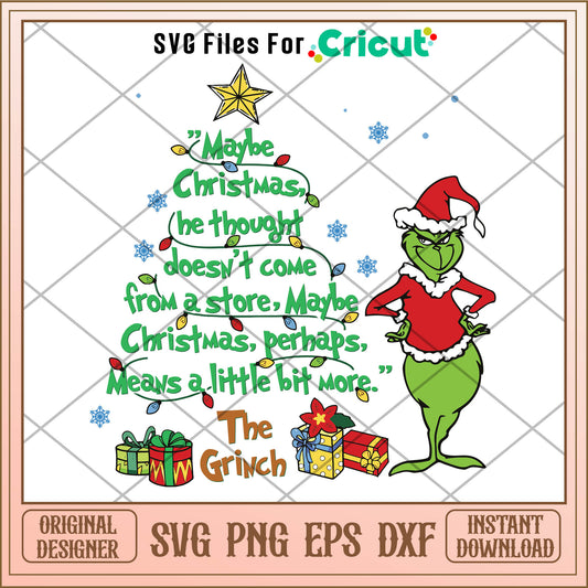 Grinch Means A Little Bit More SVG, grinch christmas tree svg