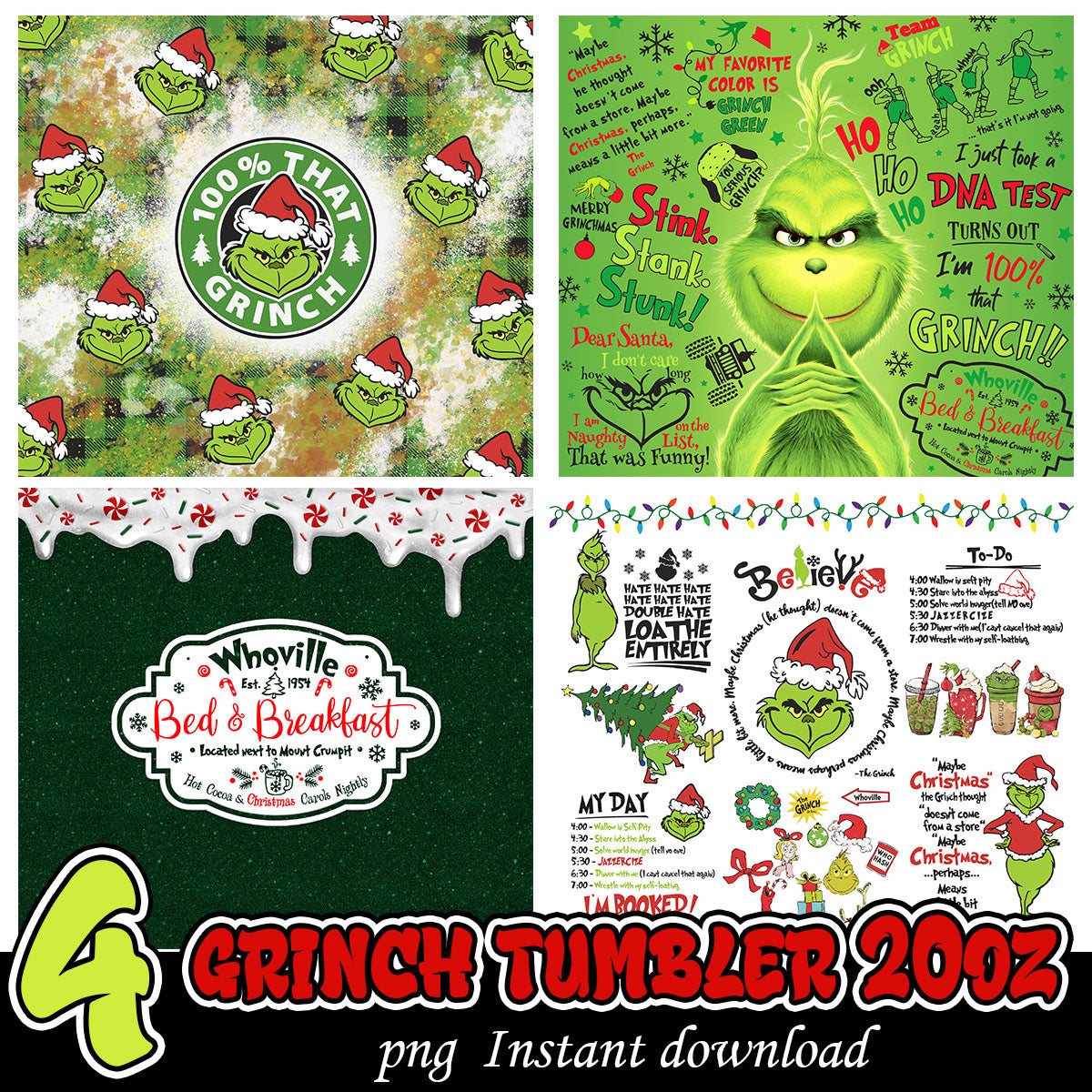 Grinch Tumbler png bundle, Grinch 20oz tumbler, Christmas bundle
