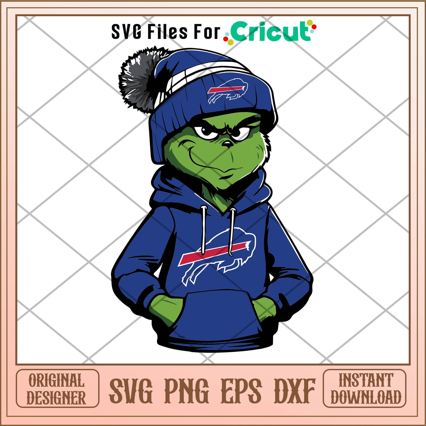 Grinch Wears Buffalo Bills Clothes Svg, grinch's outfit svg
