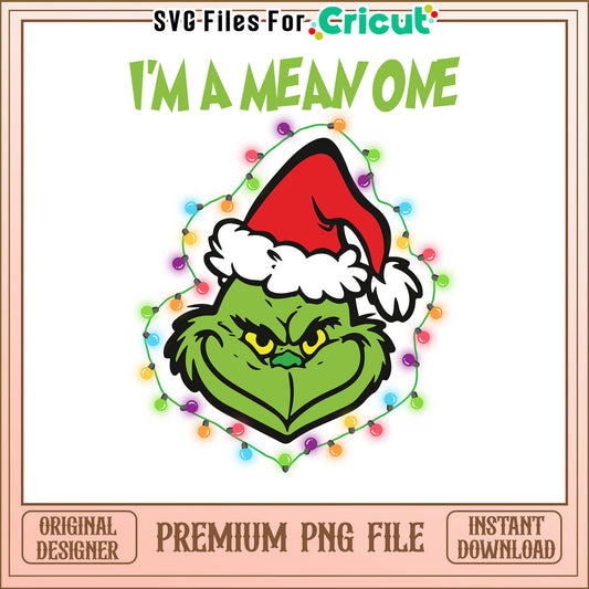 Grinch a mean one merry christmas png, grinch face paint png