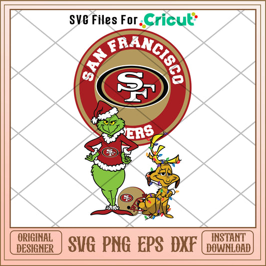 Grinch and max San Francisco 49ers svg, grinch cartoon movie svg