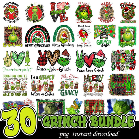 Grinch Merry Grinchmas png bundle, Grinchmas bundle