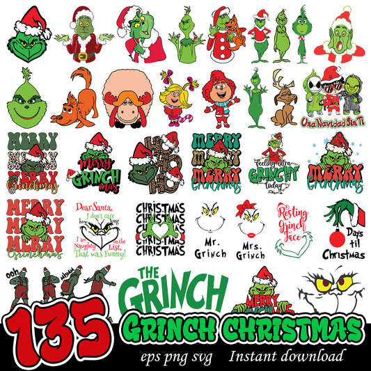 Grinch Merry Christmas svg bundle, Grinchmas svg bundle