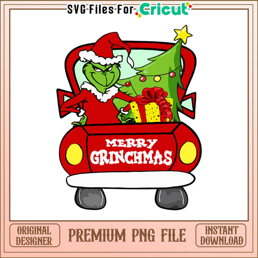 Grinch car merry christmas png, grinch movie cartoon png