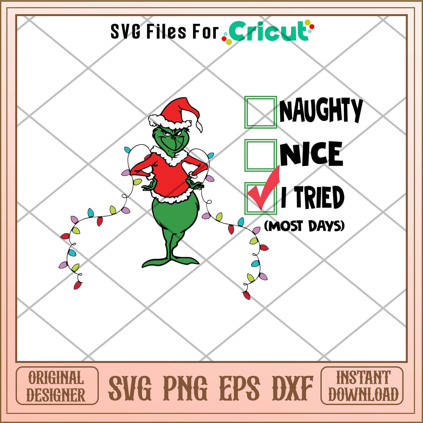 Grinch christmas I tried naughty nice svg, the cartoon grinch movie svg