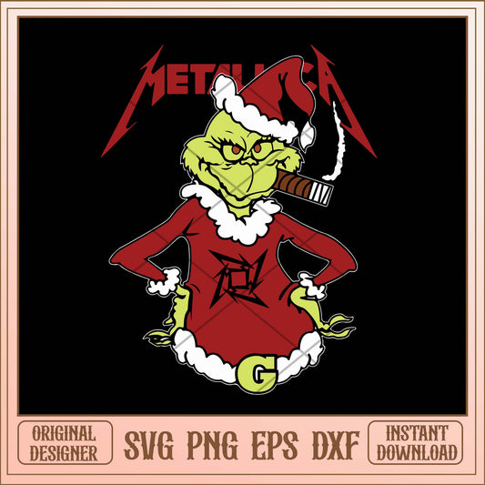 Grinch christmas svg, Grinch Metallica rock band svg bundle, Grinch rock svg
