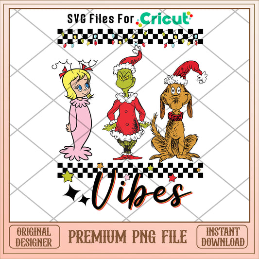 Grinch christmas vibes png, grinch png, christmas png
