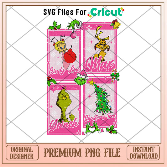 Grinch cindy lou max christmas tree png, grinch png, christmas png