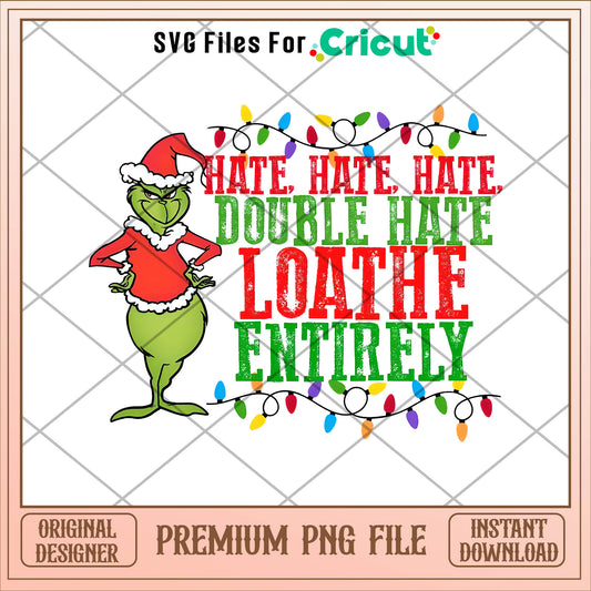 Grinch double hate loathe entirely png, grinch png, christmas png