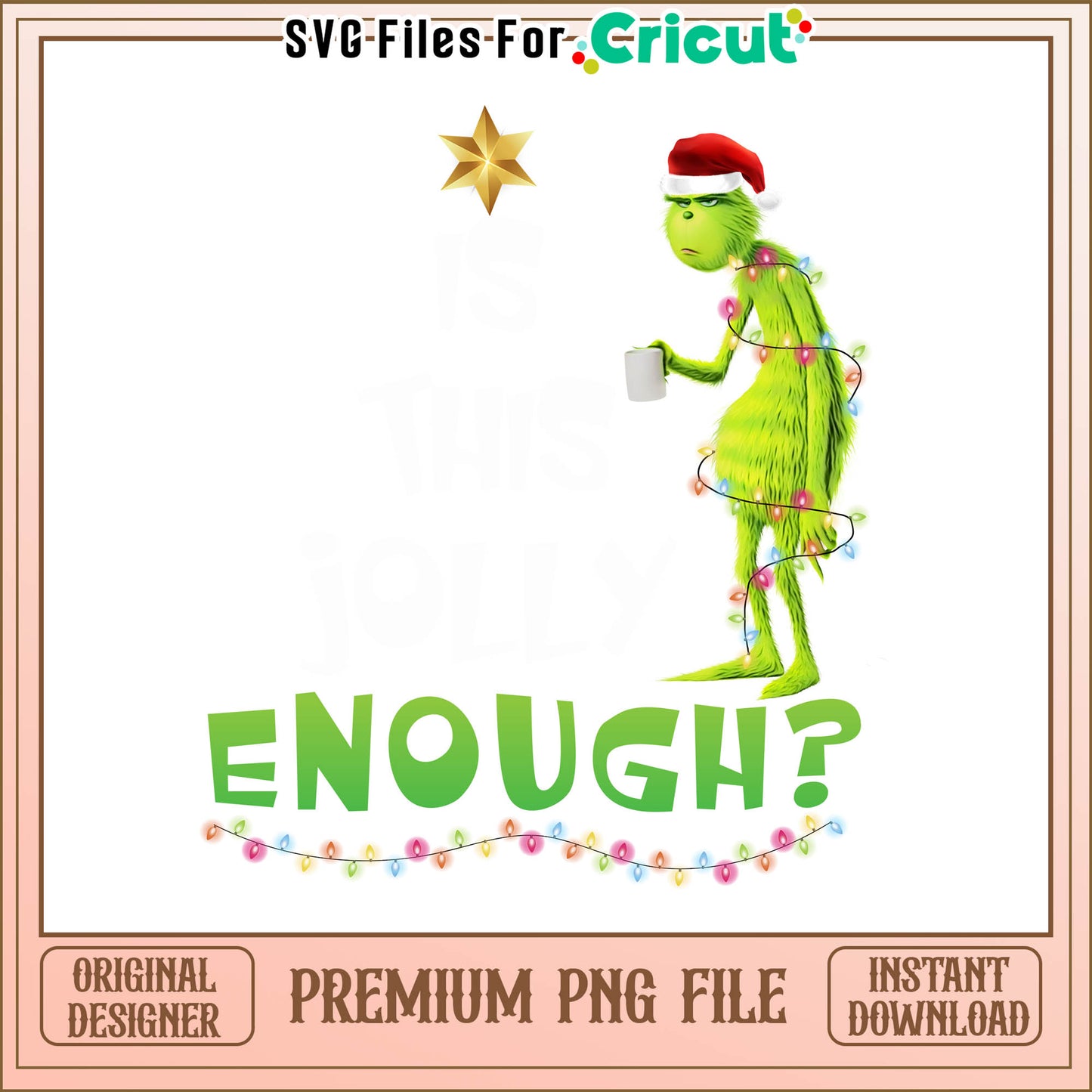 Grinch enough merry christmas png, the grinch christmas decorations png