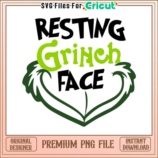 Grinch face resting stolen png, resting grinch face png