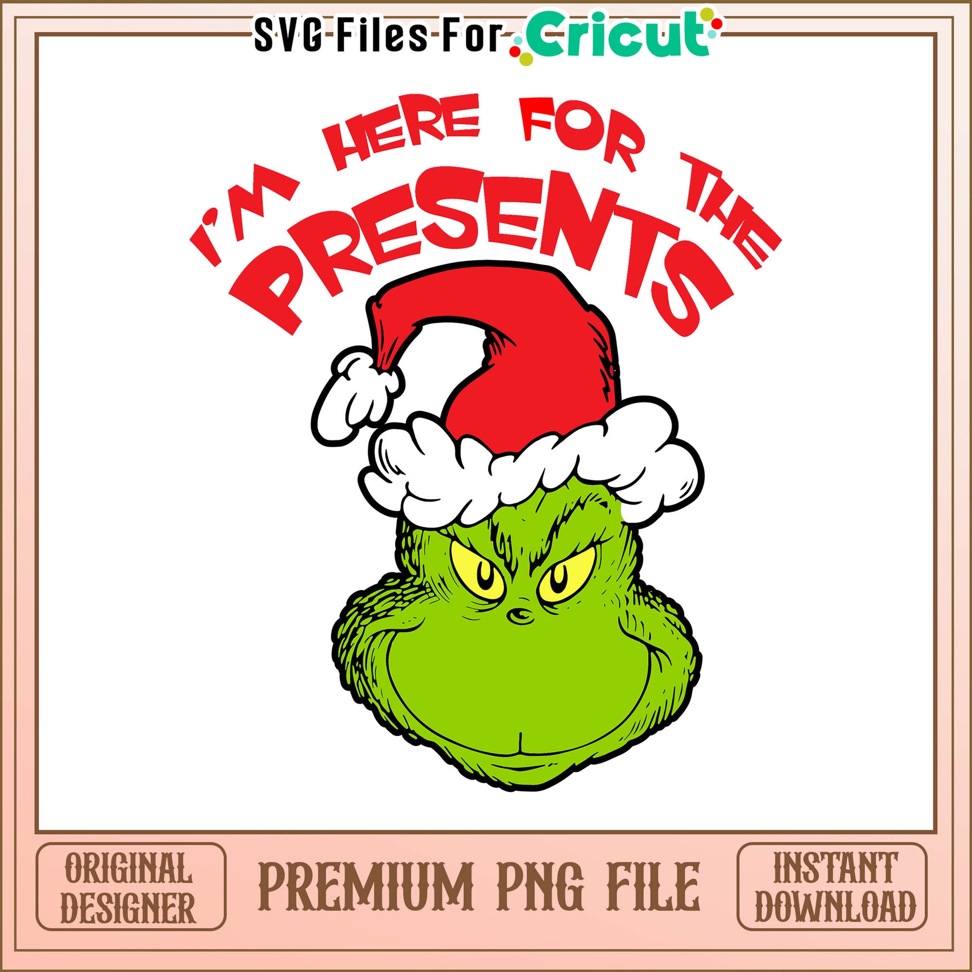Grinch head presents merry christmas png, nike grinch png