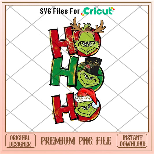 Grinch ho ho ho christmas png, grinch png, christmas png