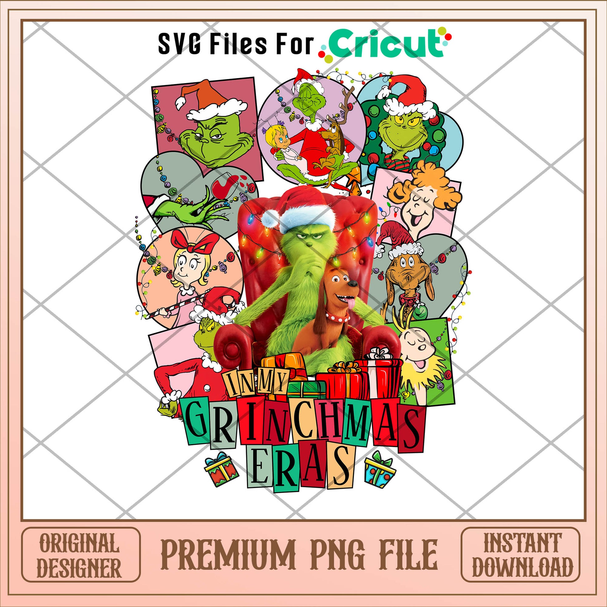 Grinch in my grinchmas eras png, grinch png, christmas png