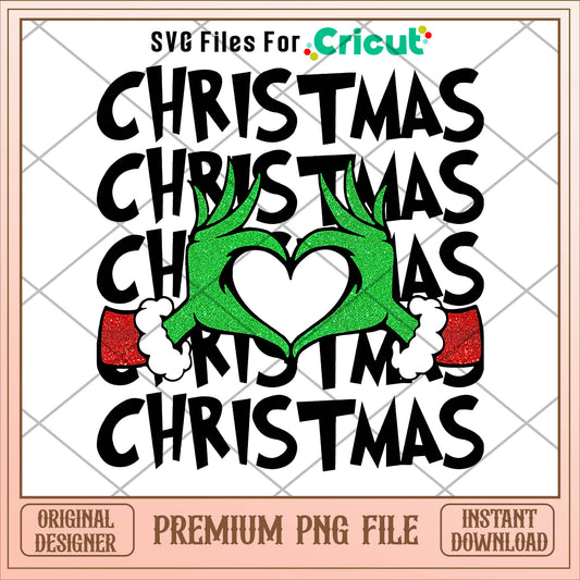 Grinch love christmas png, grinch png, christmas png