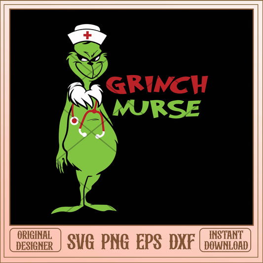 Grinch nurse svg, Grinch nurse art svg bundle, Girnch svg bundle