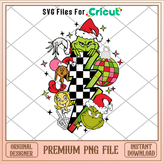 Grinch retro vibes christmas png, grinch png, christmas png