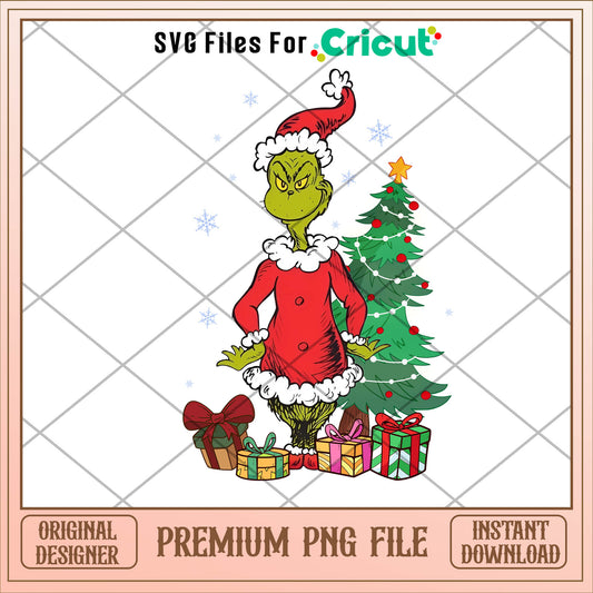 Grinch santa claus christmas tree png, grinch png, christmas png