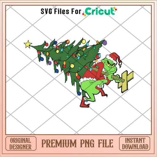 Grinch stole christmas tree png, grinch png, christmas png