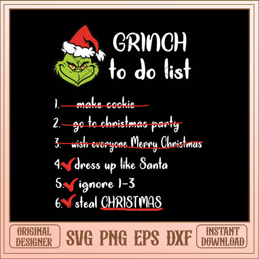 Grinch to do list svg, Grinch to do list svg bundle, Grinch steal bundle