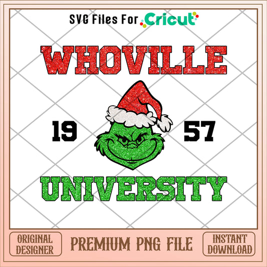Grinch whoville university 1957 png, grinch png, christmas png