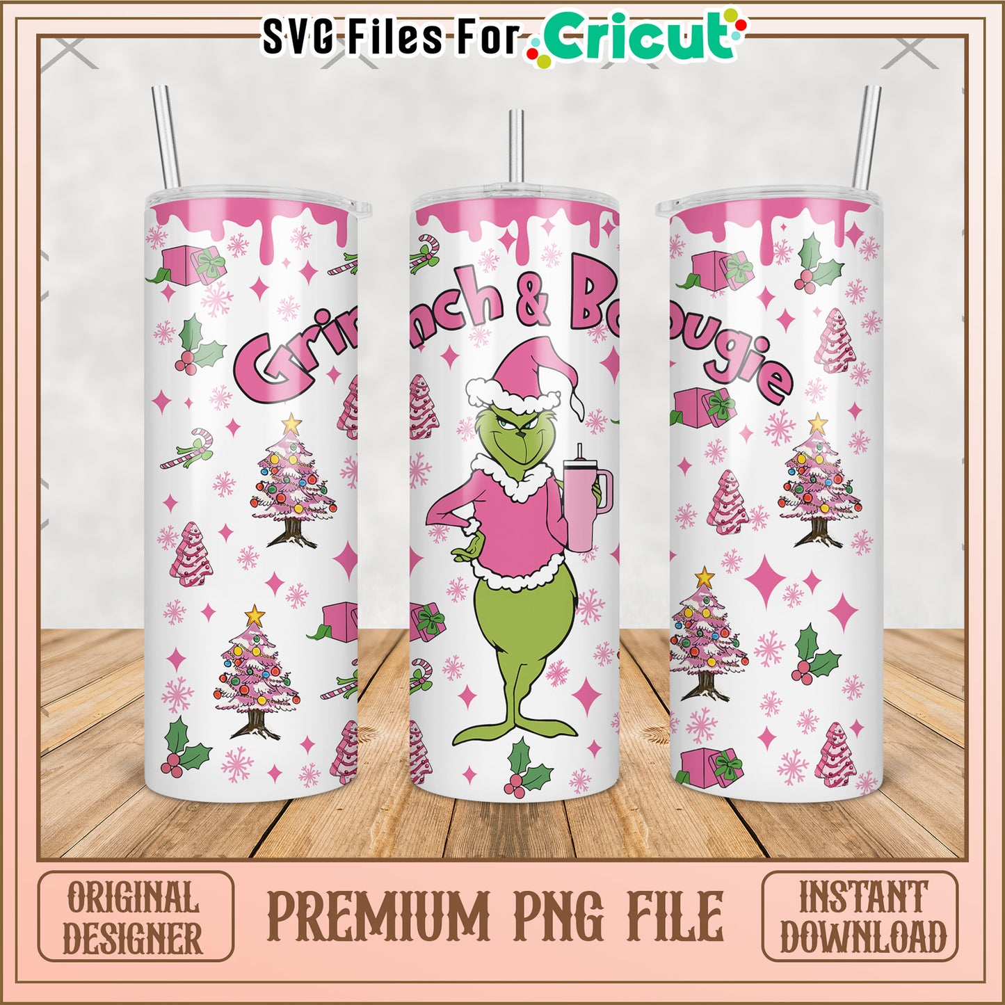 Grinch and boujee tumbler png, the grinch movie​​ png, grinch tumbler​ png