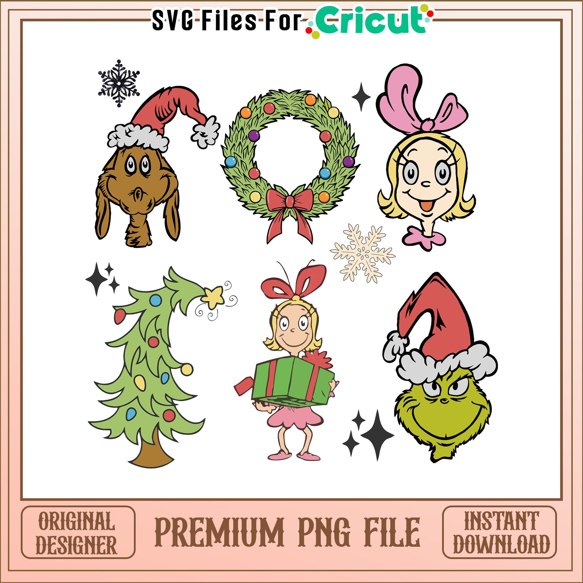 Grinch character decoration christmas png, grinch christmas decorations​ png