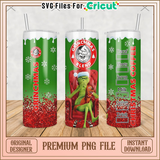 Grinch christmas coffee tumbler png, grinch movie​ png, grinch costume​ png