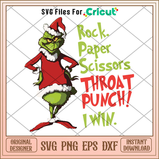 Grinch christmas rock paper scissor svg, the grinch​​ svg