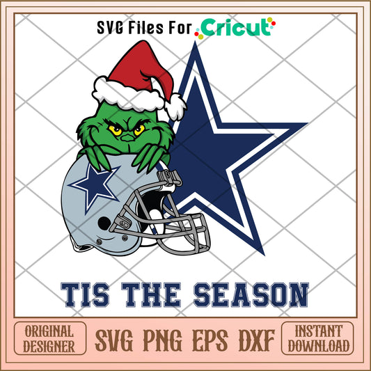 Grinch cowboys tis the season svg, grinch movie svg, kobe grinches​ svg