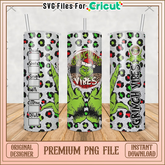 Grinch design tumbler png, grinch movie​ png, grinch costume​ png