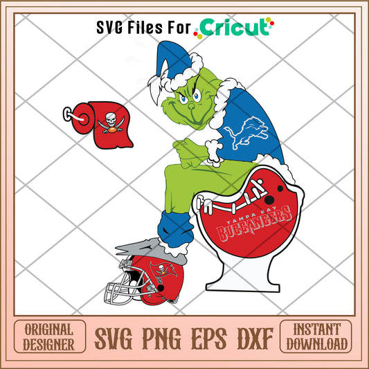 Grinch detroit lions and tampa bay svg, the grinch cast​ svg