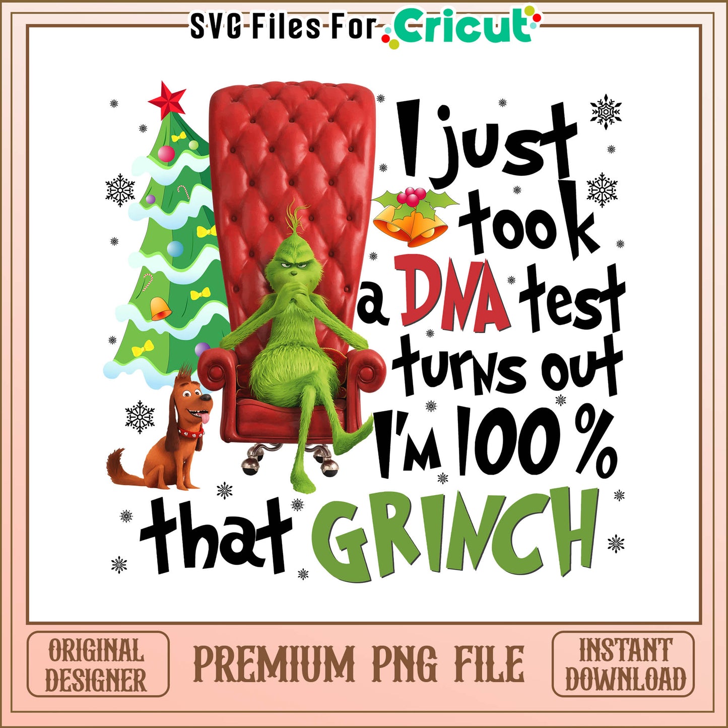 Grinch dog pine tree merry christmas png, grinch and dog​ png