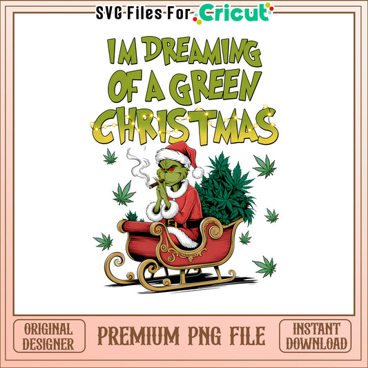 Grinch dreaming of a green christmas png, the cartoon grinch​​ png