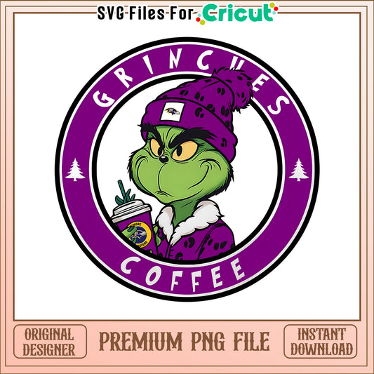 Grinches coffee purpil cartoon png, watch the grinch​​ png