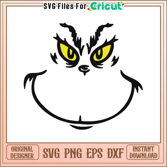 Grinch face funny grinchmas era svg, christmas grinch cartoon​ svg