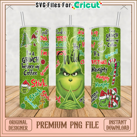 Grinch funny tumbler png, grinch movie​ png, grinch costume​ png