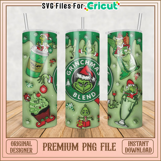 Grinchmas Blend Tumbler PNG Design for Cricut Instant Download