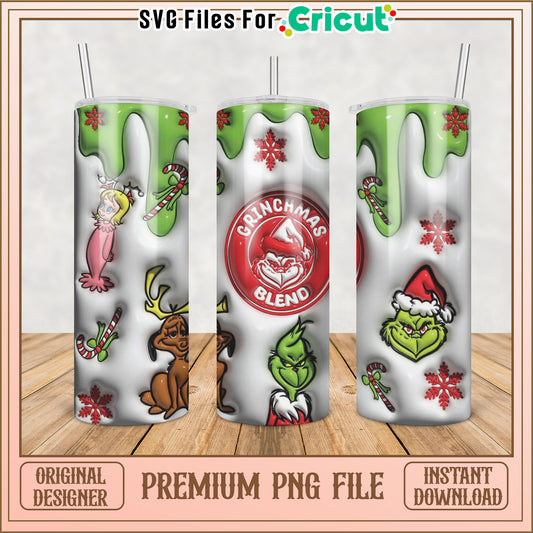 Grinchmas Blend Tumbler PNG for Cricut Christmas Designs