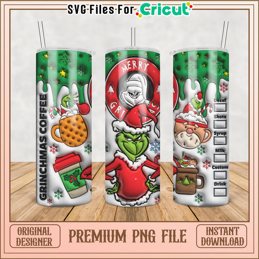Grinchmas Coffee Tumbler PNG