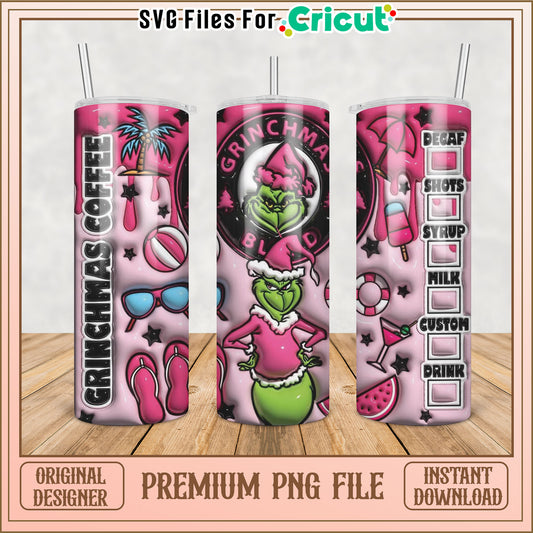 Grinchmas Coffee Tumbler PNG Design for Cricut Crafting Download