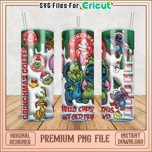 Grinchmas Coffee Tumbler PNG Design for Cricut Crafting Fun